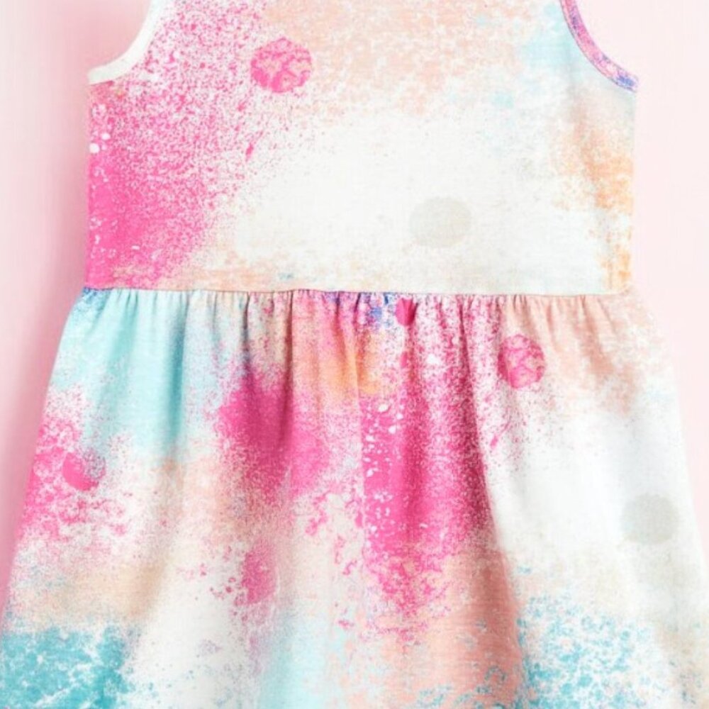 H&M Cute Splatter Paint Sleeveless dress 100% Cotton Airy & sting free frock - Picture 3 of 4